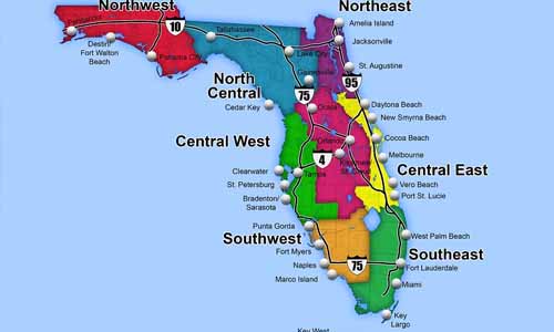карта Флориды